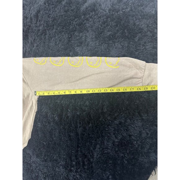 Nirvana Beige Sweatshirt With Yellow Smiley Graphic Print On Front  Size S - Picture 5 of 8